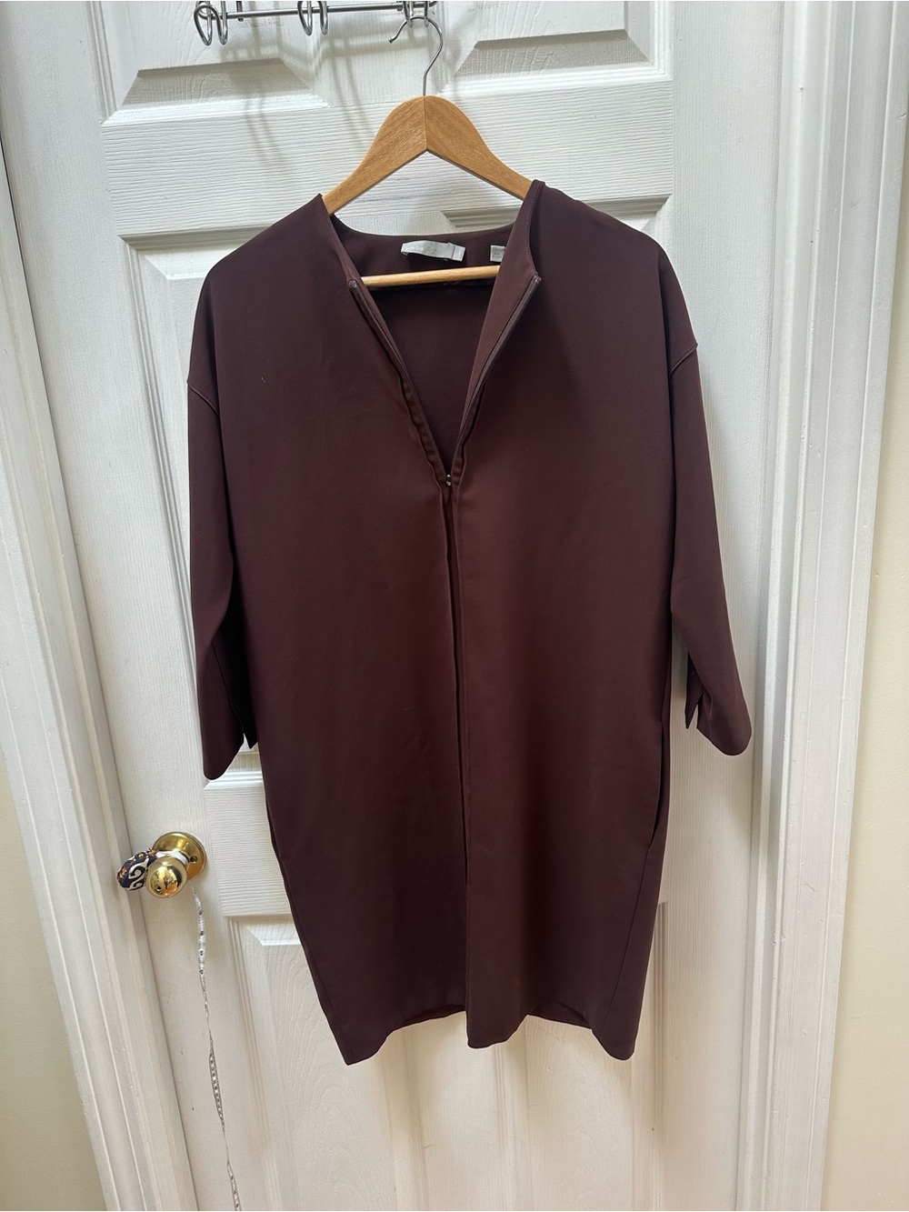 Vince Chocolate Brown Half-Zip dress cocoon professional XS work